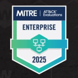 Sello de la evaluación MITRE ATT&CK Enterprise ER7 2025 obtenida por WatchGuard