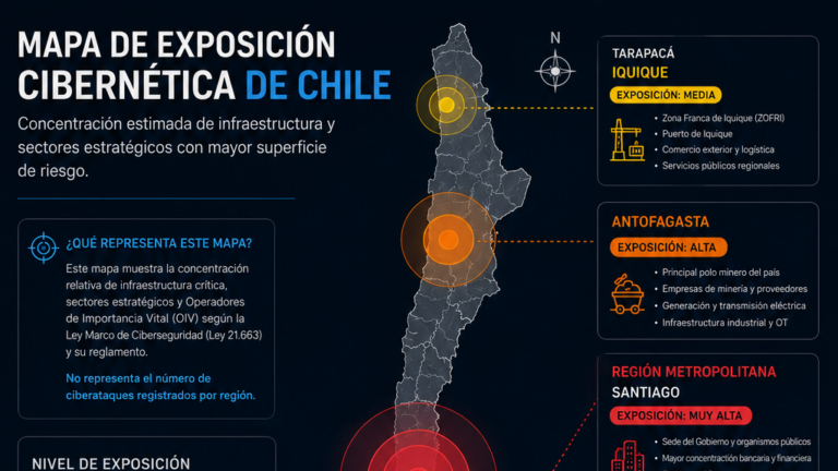 Mapa Chile exposición cibernética