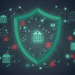 ciberseguridad sector financiero — escudo digital con alertas sobre banca chilena 2026